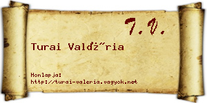 Turai Valéria névjegykártya